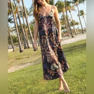 Natural Life Gracie Boho Slip Floral Maxi Dress Size S